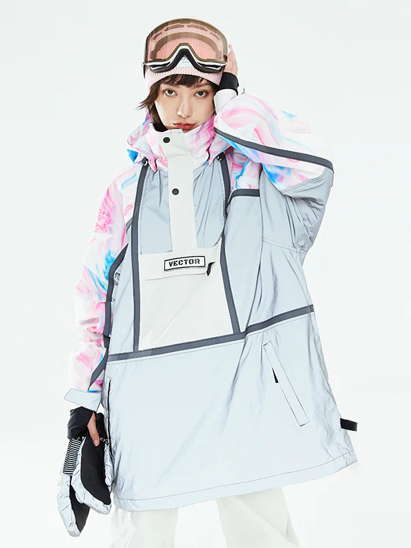 Women's Vector Unisex Reflective Colorful Winter Anorak Snow Jacket - Image 8