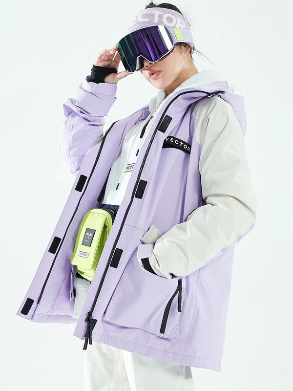 Women's Vector Winter Invitation Reflective Colorblock Snow Jacket - Image 5