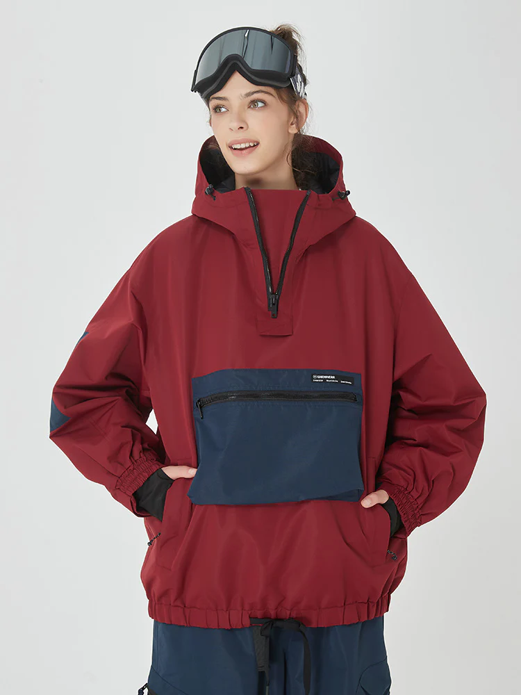 Women's Winter Bomber Baggy Snowboard Jacket Big Cargo Pocket Snow Coat - Image 3