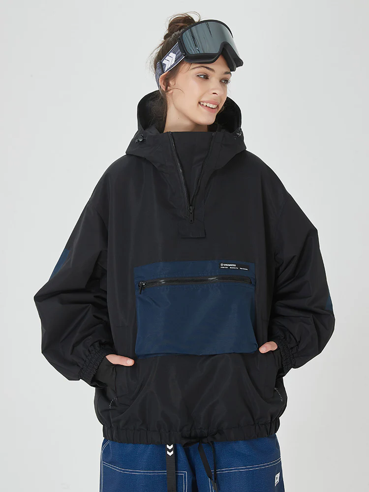 Women's Winter Bomber Baggy Snowboard Jacket Big Cargo Pocket Snow Coat - Image 8