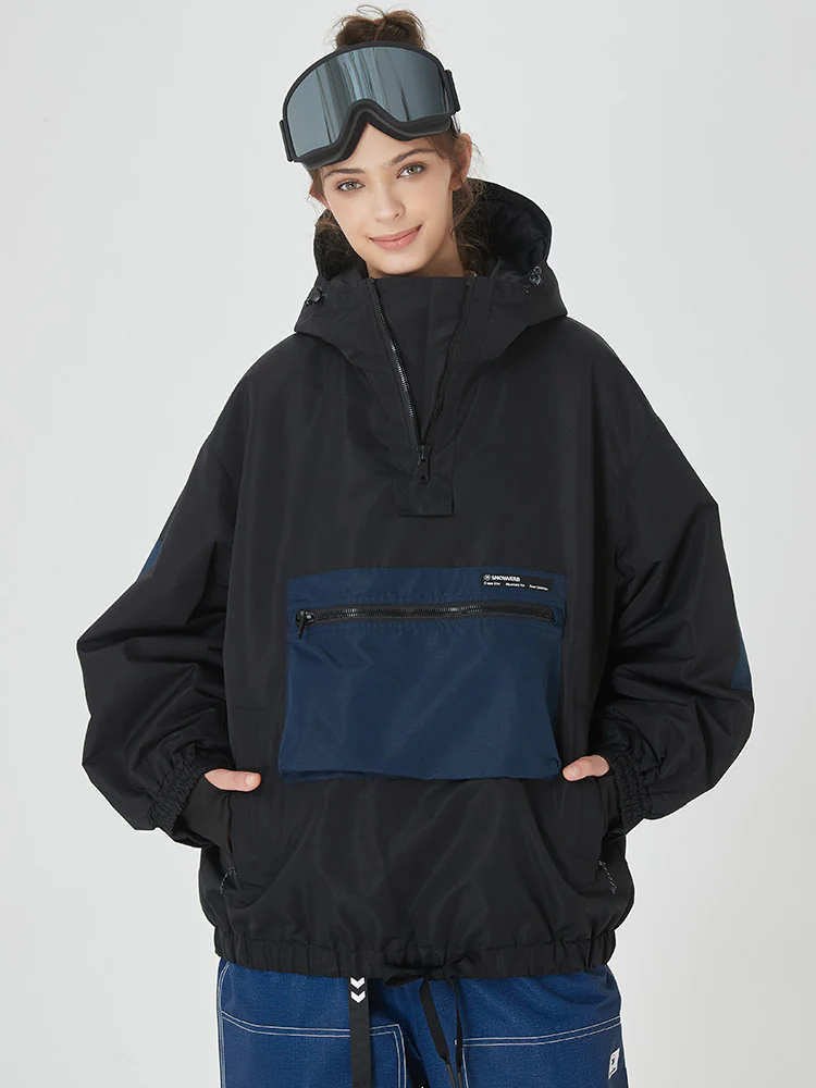 Women's Winter Bomber Baggy Snowboard Jacket Big Cargo Pocket Snow Coat - Image 9